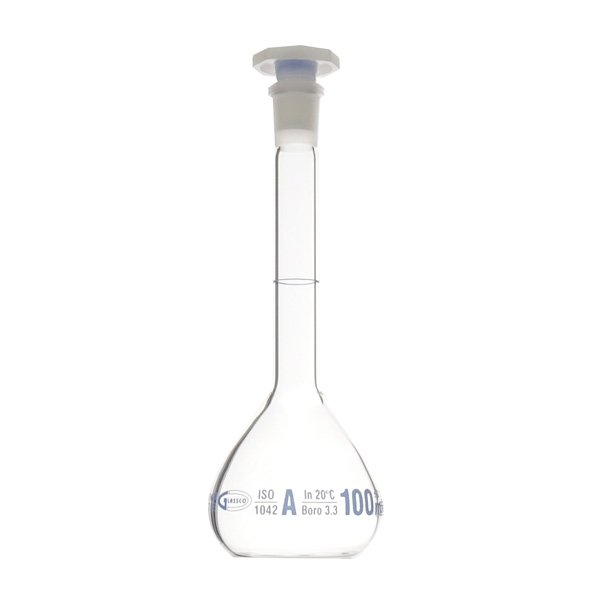 Fiole jaugée en verre (100 ml, classe A)
